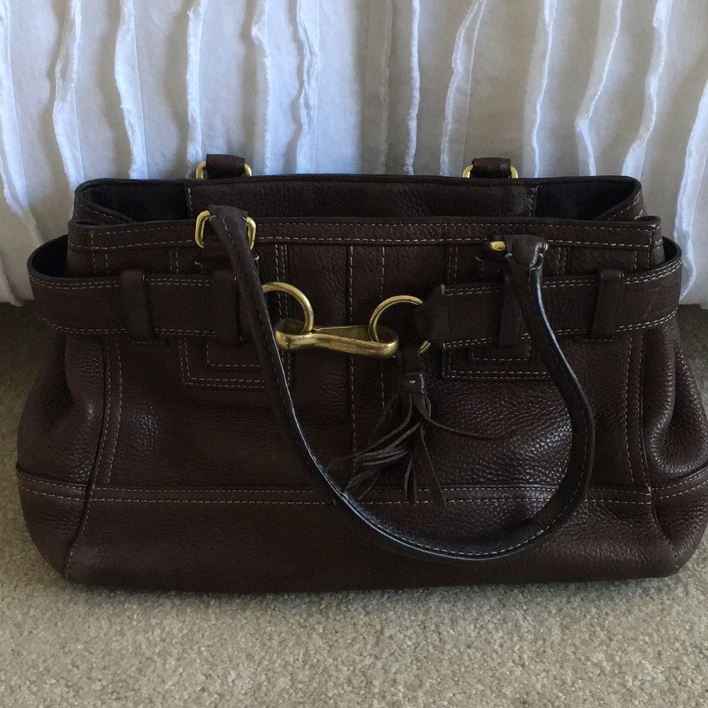Coach Brown Leather Top Handle Bag